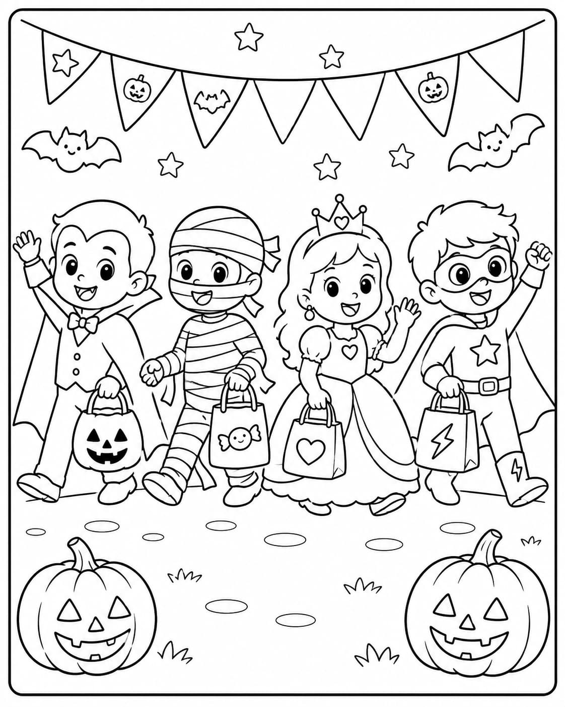 Halloween Motiv 5 als kostenloses Ausmalbild für Kinder